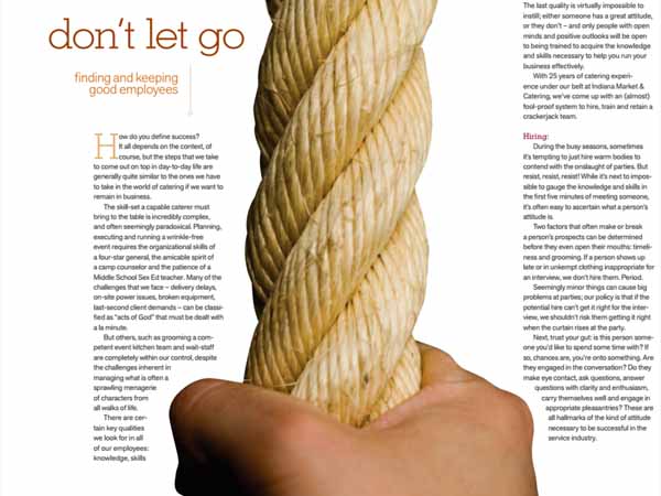 Catering Magazine - Don't Let Go - Article by David Turk